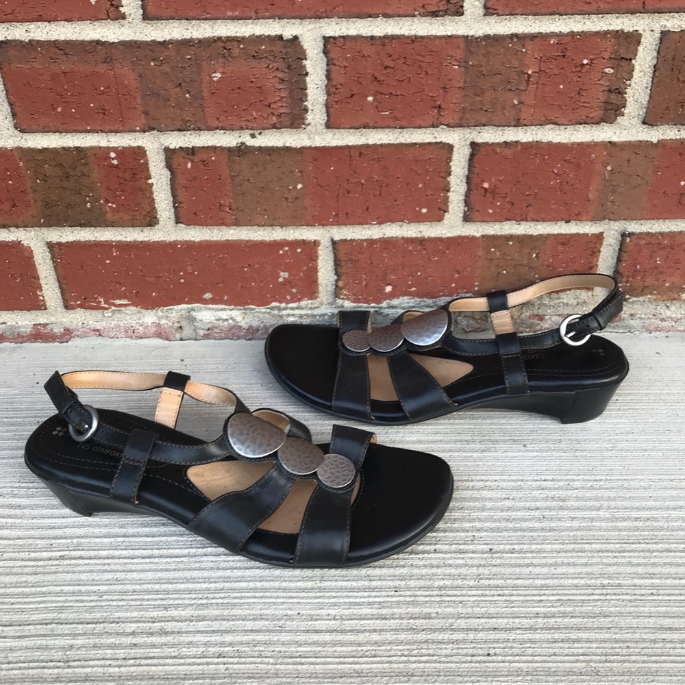 Naturalizer Javas Black Leather Sandals 7.5 M